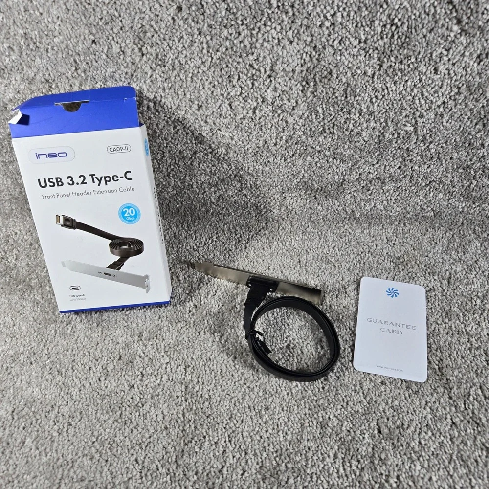 Ineo USB 3.2 Type-C Front Panel Header Extension Cable CA09-II 20Gbps 60cm OS